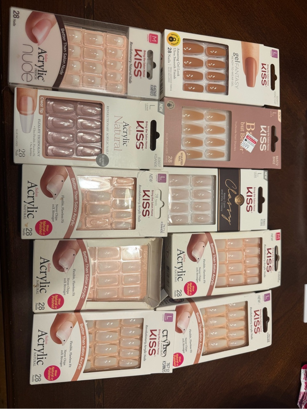 Bulk (10) Kiss Press-On Nail Sets in Nude and Natural Shades